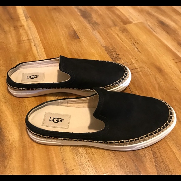 UGG Shoes - UGG Caleel Black Nubuck Leather Laofers 6.5